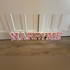 Pink Polka Dot Marry Me Sign